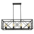 Brooklyn 8-Light Matte Black Island Pendant With Metal Framework Shade